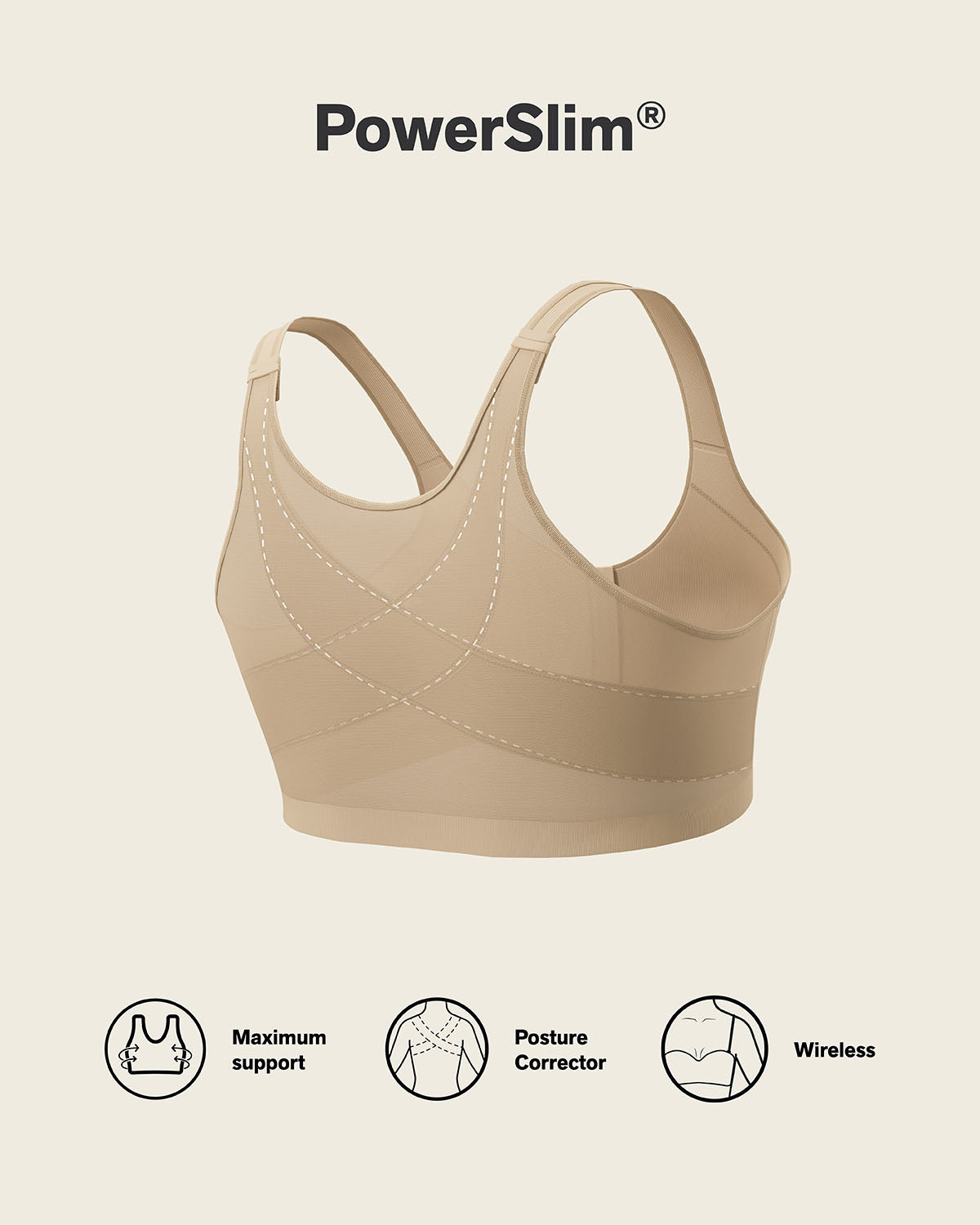 Unlined Wireless Posture Corrector Bra