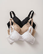 Extra Coverage Support Wireless Bra with Lace Cups