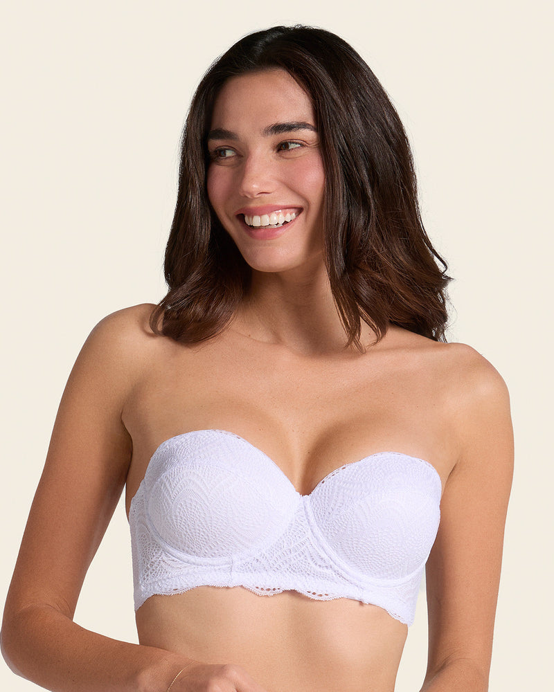 Convertible Balconette Lace Push Up Bra