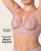 Sheer Lace Bustier Bralette with Underwire