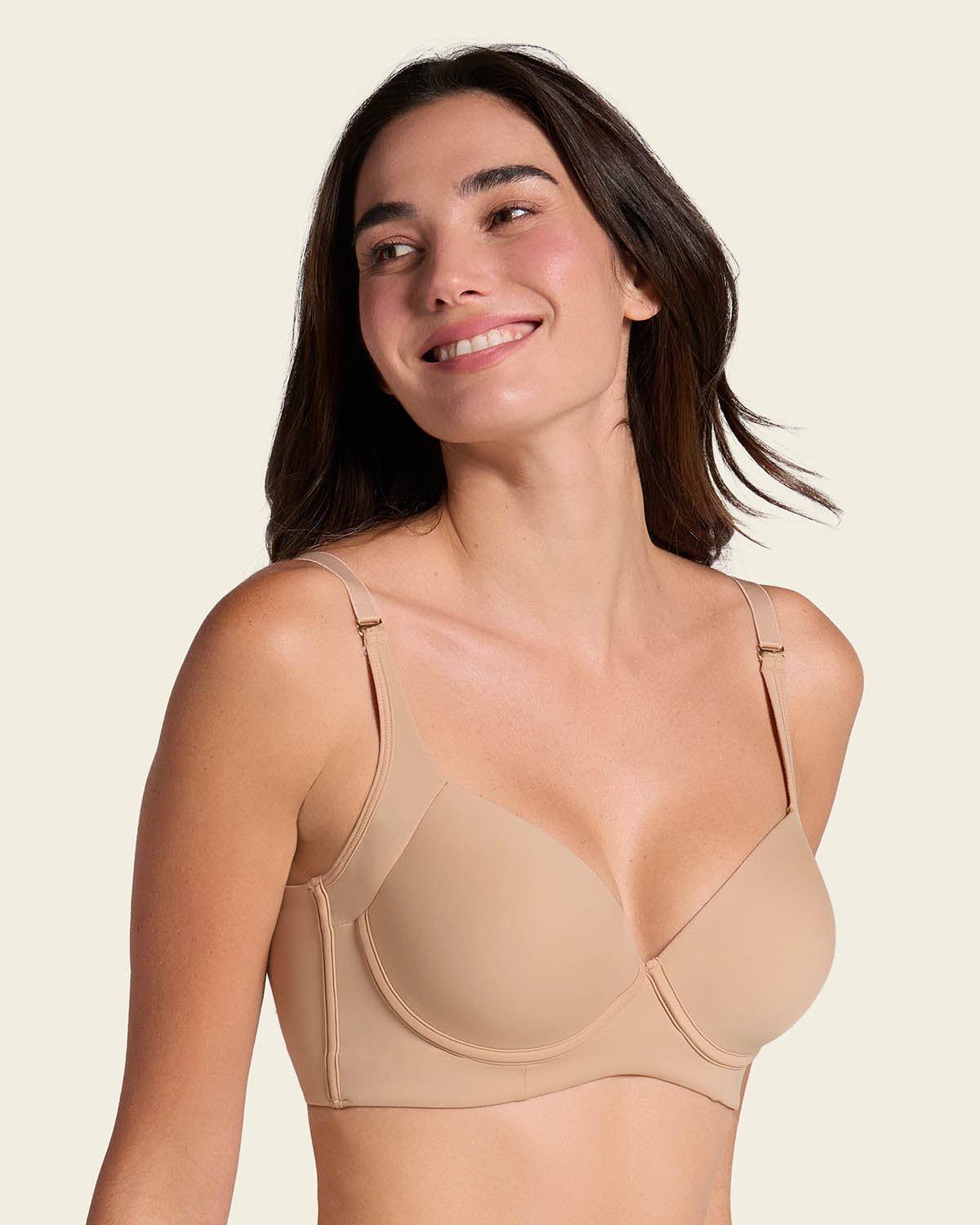 High Profile Bra & PowerStay Short in Golden Beige and Brown