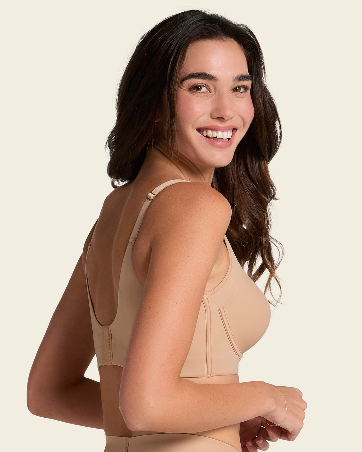 High Profile Bra & PowerStay Short in Golden Beige and Brown