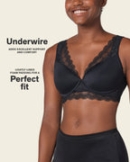 Lace Profile Bra & Ultra Light Lace Panty in Black