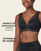 Lace Profile Bra & Ultra Light Lace Panty in Black