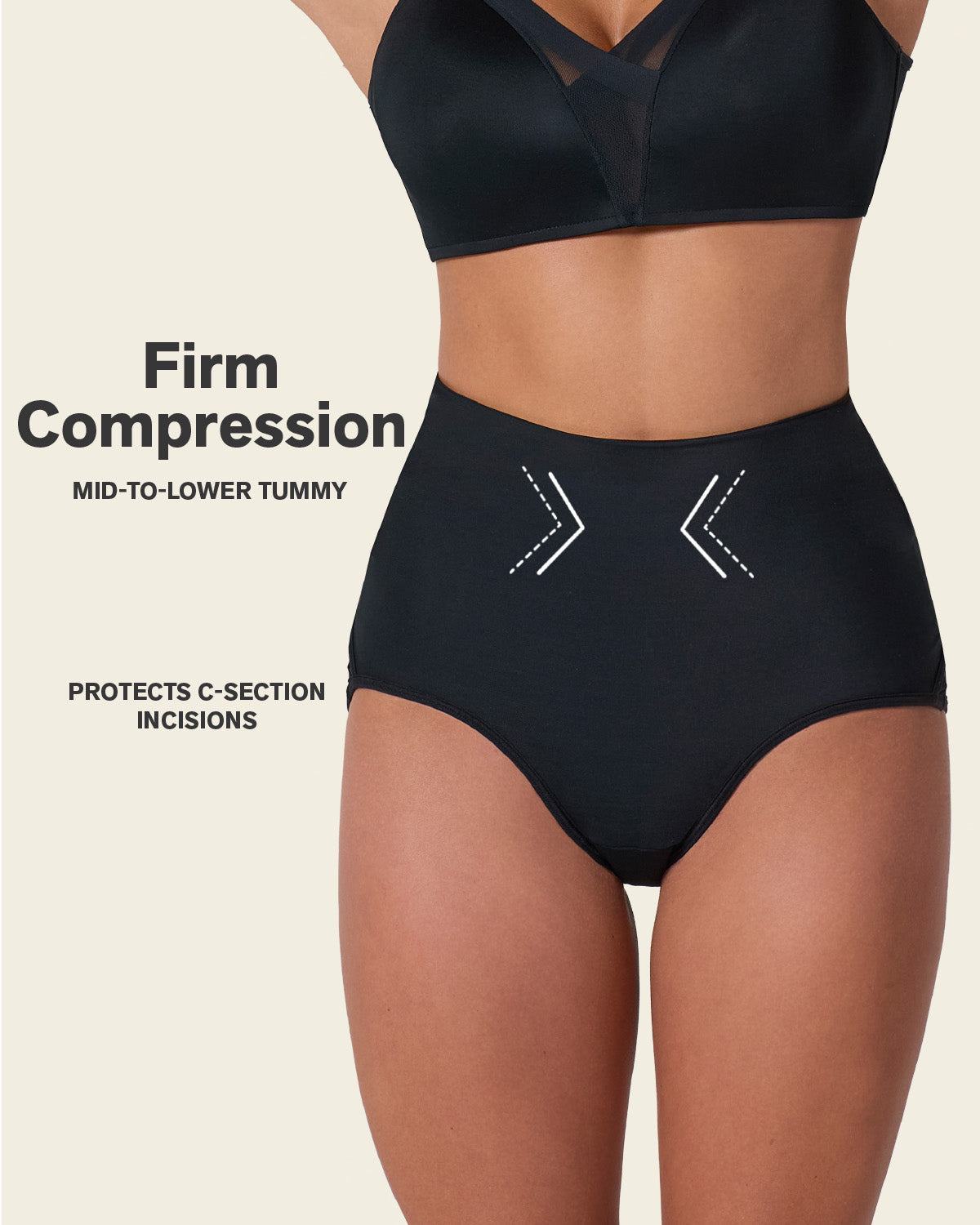 2-Pack Firm Compression Postpartum Panties with Adjustable Belly Wrap