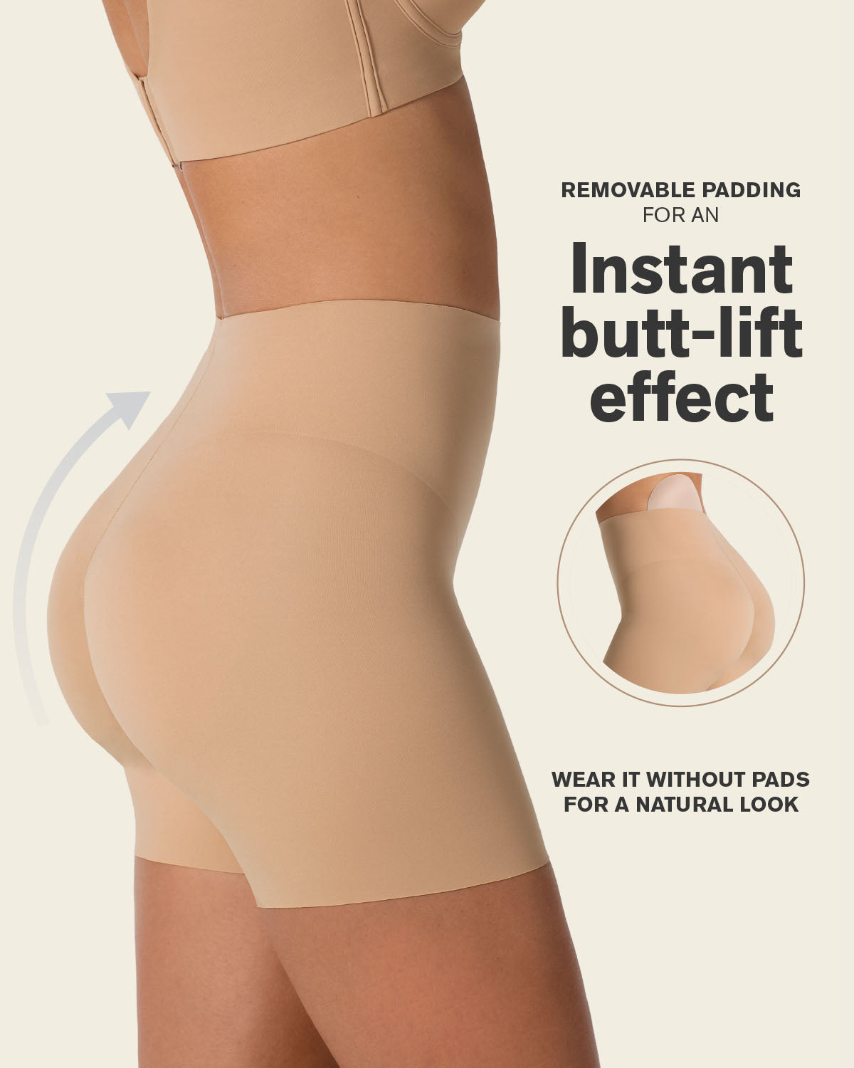Undetectable Padded Butt Lifter Shaper Short