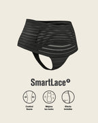 Slimming Lace Stripe High-Waisted Thong Panty