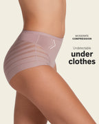 Everyday Bra + Stripe Undetectable Shaper Panty in Rosewood