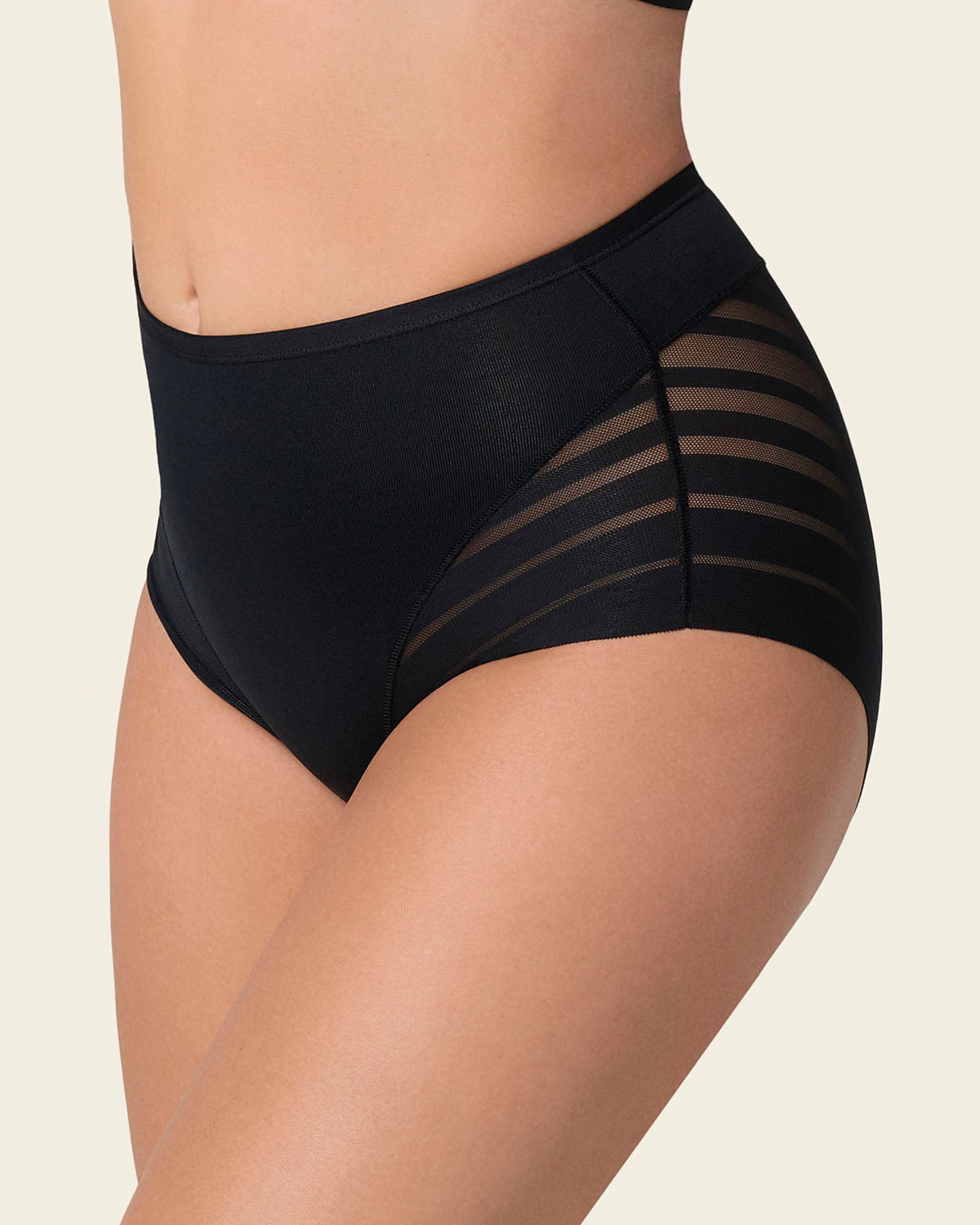 Everyday Bra + Stripe Undetectable Shaper Panty in Black
