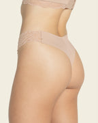 Lace Side Seamless Thong Panty