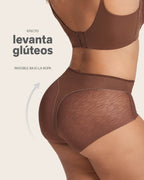High-Waisted Sheer Lace Shaper Panty