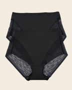 2-Pack Sheer Undetectable High-Waisted Lace Panties