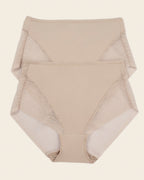 2-Pack Sheer Undetectable High-Waisted Lace Panties