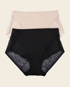 2-Pack Sheer Undetectable High-Waisted Lace Panties