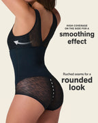 Sheer Stripe Detail Sculpting Bodysuit