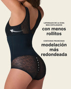 Sheer Stripe Detail Sculpting Bodysuit