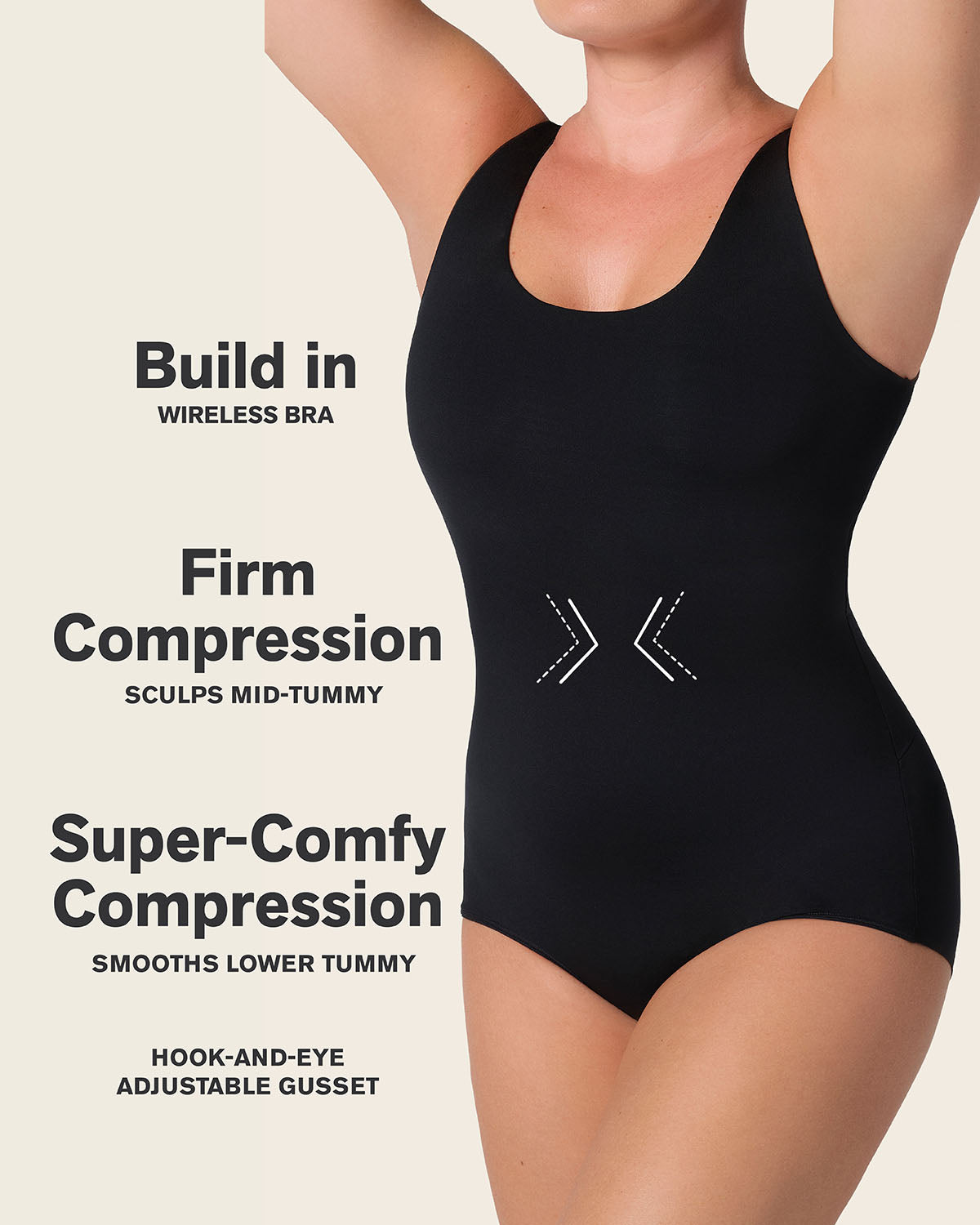 Plunge Classic Sleeveless Shaper Bodysuit