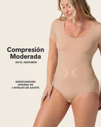 Short Sleeve Round Neck Shaper Bodysuit