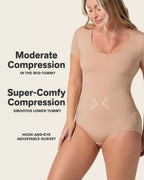 Short Sleeve Round Neck Shaper Bodysuit