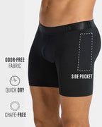 Long Athletic Boxer Brief with Side Pocket