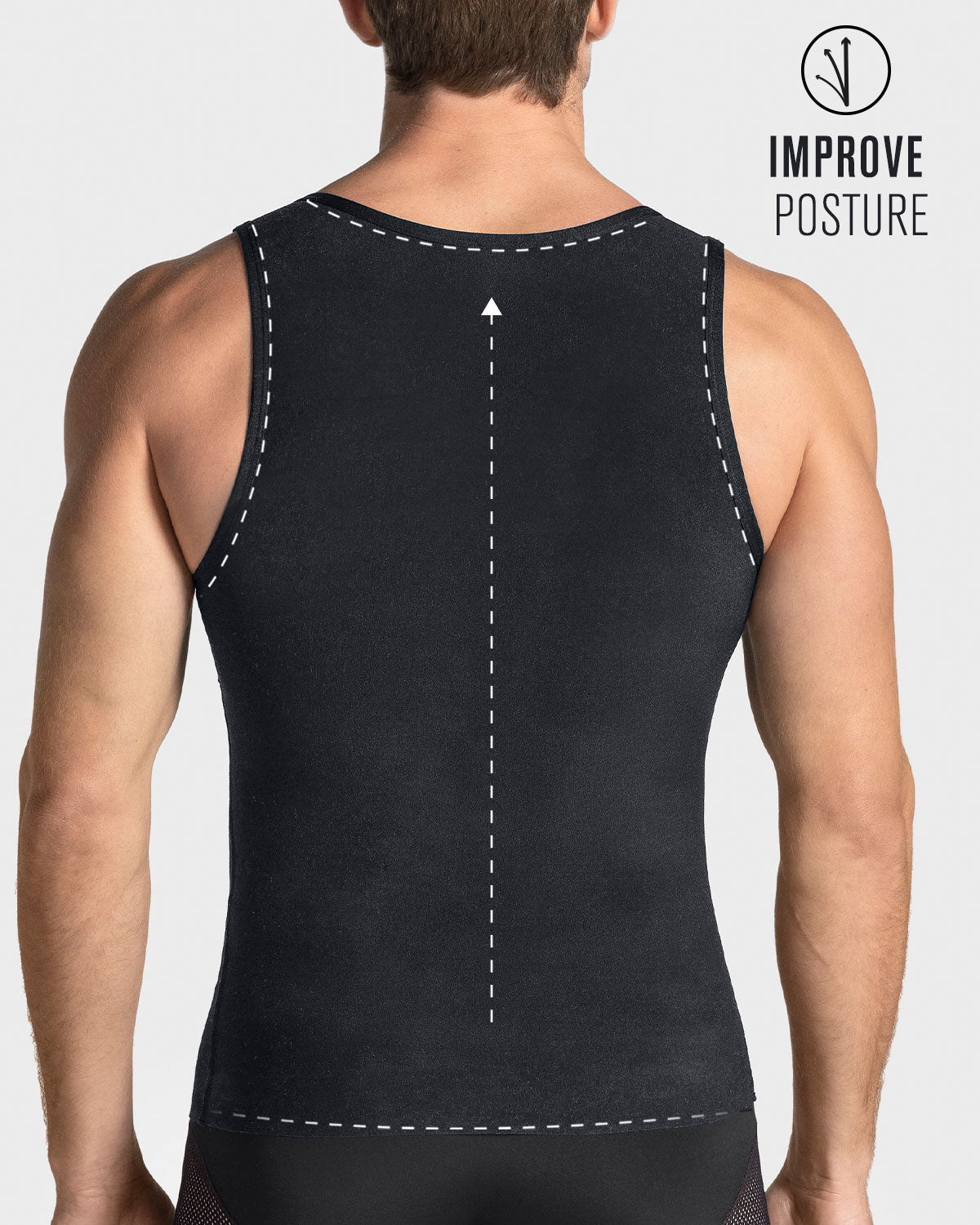 3-Pack of Stretch Cotton Moderate Compression Shaper Tanks with Mesh Cutouts