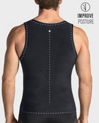 Stretch Cotton Moderate Compression Shaper Tank, Mesh Cutouts