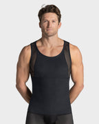 4-Pack of Stretch Cotton Moderate Compression Shaper Tanks with Mesh Cutouts
