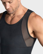 3-Pack of Stretch Cotton Moderate Compression Shaper Tanks with Mesh Cutouts