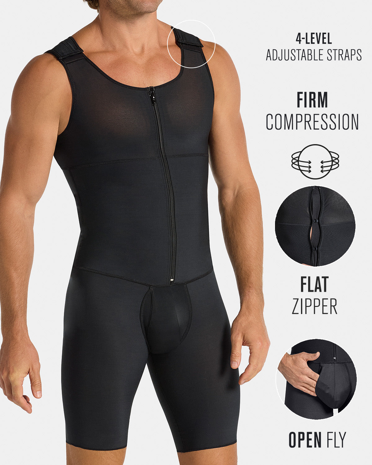 Men's Firm Compression Shaper Bodysuit