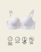 Memory Foam Push-Up Underwire Bustier Bra with Strappy Front