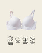 Memory Foam Push-Up Underwire Bustier Bra with Strappy Front