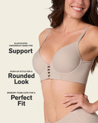 Memory Foam Push-Up Underwire Bustier Bra with Strappy Front