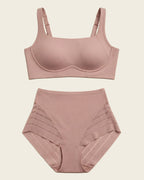 Everyday Bra + Stripe Undetectable Shaper Panty in Rosewood
