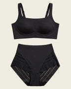 Everyday Bra + Stripe Undetectable Shaper Panty in Black
