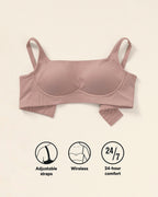 Everyday Bra + Stripe Undetectable Shaper Panty in Rosewood
