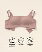 Everyday Bra + Stripe Undetectable Shaper Panty in Rosewood