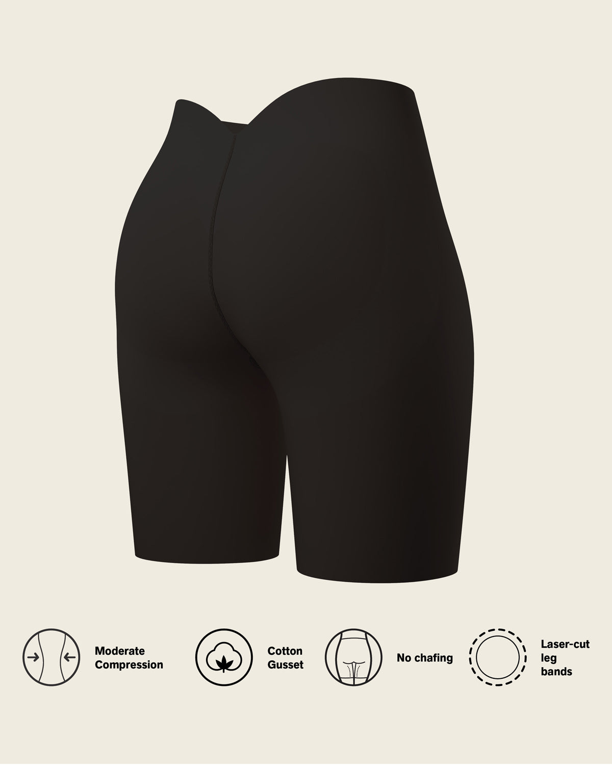 Undetectable Backless Moderate Shaper Short