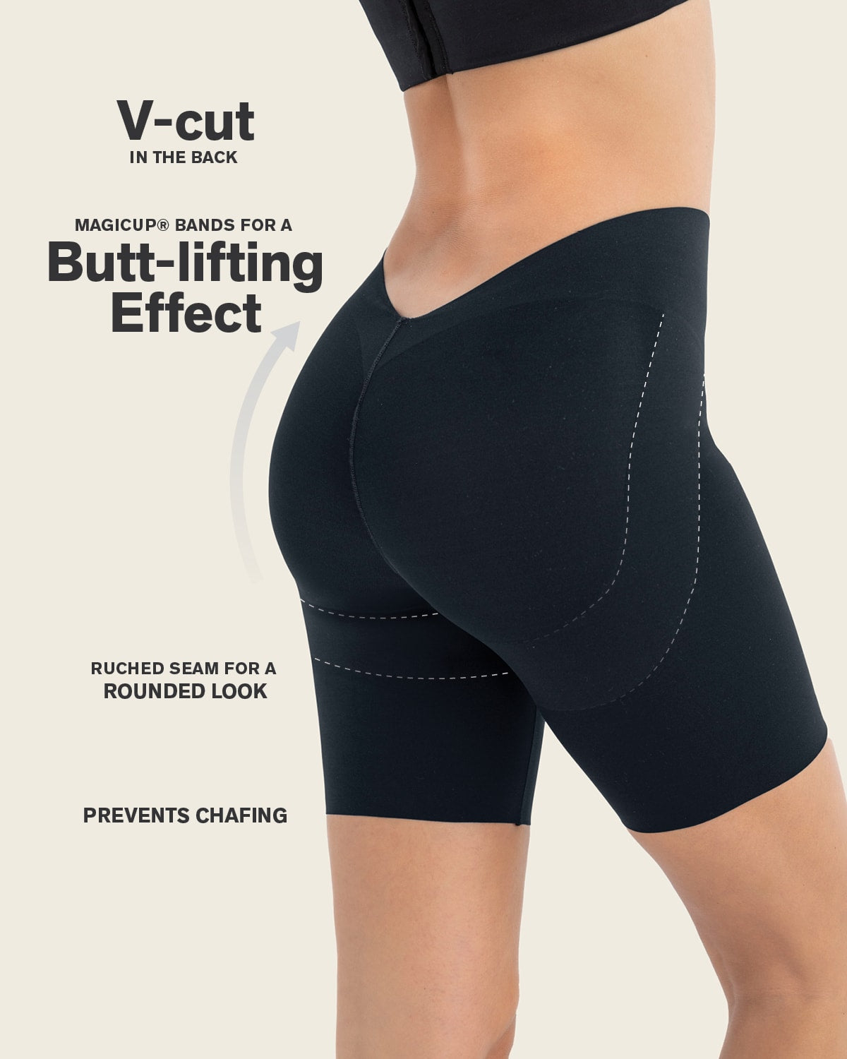 Undetectable Backless Moderate Shaper Short