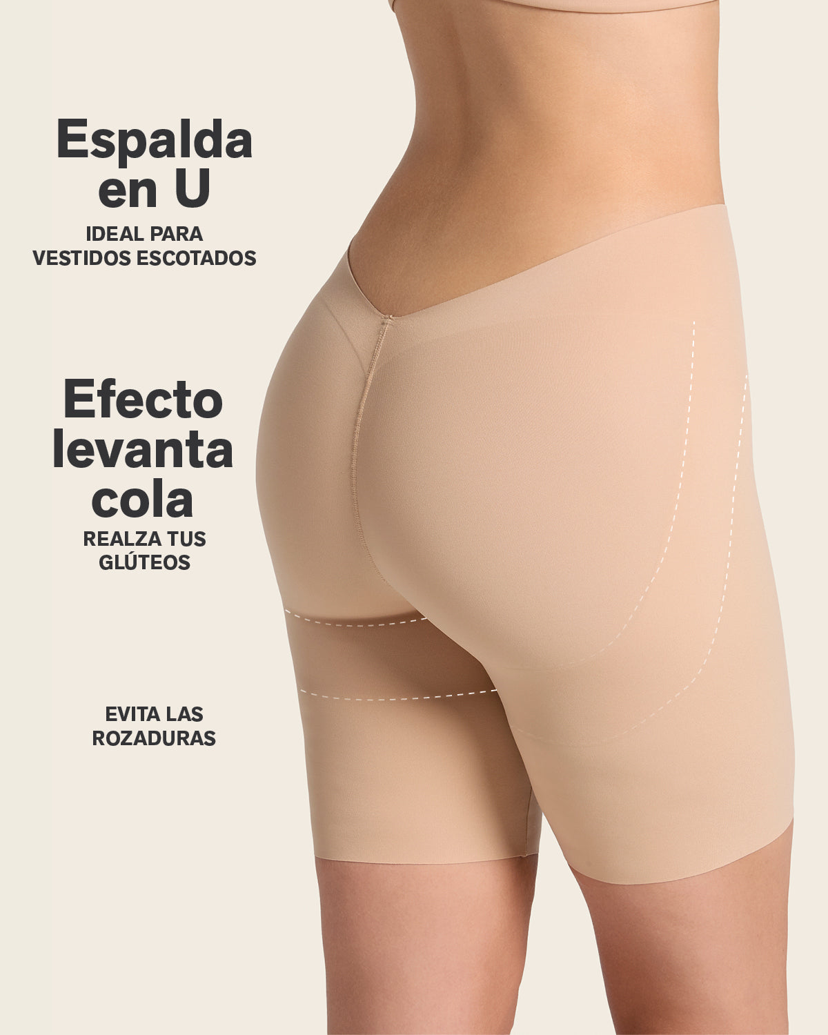 Undetectable Backless Moderate Shaper Short