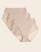 3-Pack High-Waisted Sheer Lace Shaper Panties