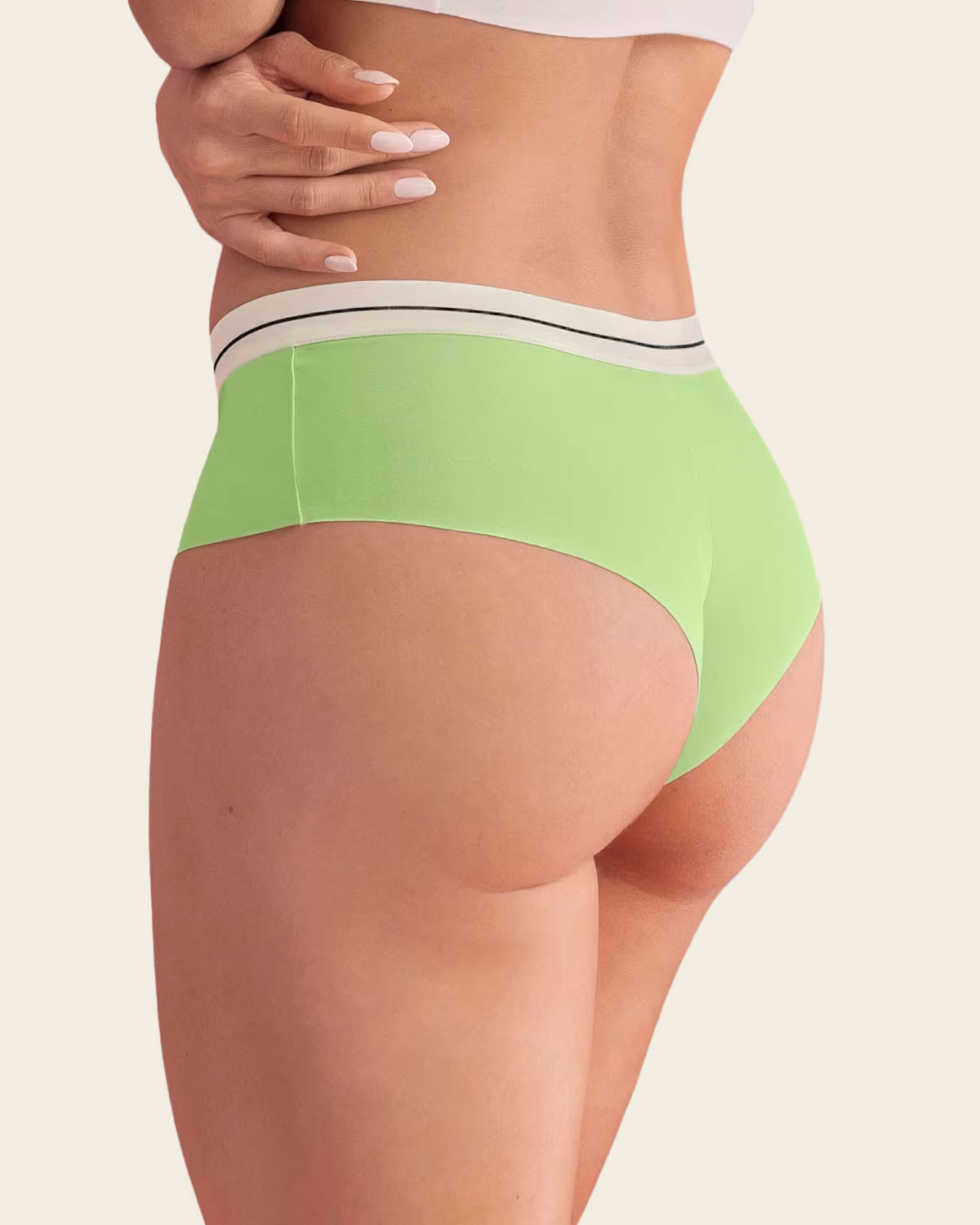 3-Pack Contrast Waistband Soft Cheeky Panties