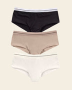 3-Pack Contrast Waistband Soft Cheeky Panties
